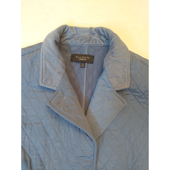 Talbots Quilted Vest Diamond Button Close Corduroy Collar Sz M Medium Lightweigh - Picture 3 of 8